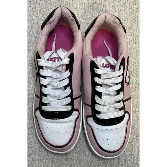 Hello Kitty Pink Leather Sneakers Womens US 8 Patent Leather Sanrio Auth Court - Picture 7 of 12